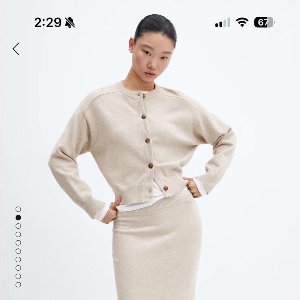 Mango Decorative Seams Cardigan